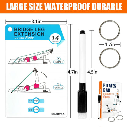 Bodyweight Workout Cards for Women & Men-50 Bodyweight Workout Cards，Includes 2 Rings& Dry-Erase for Easy Organization-Home, Gym or Studio (Bodyweight)
