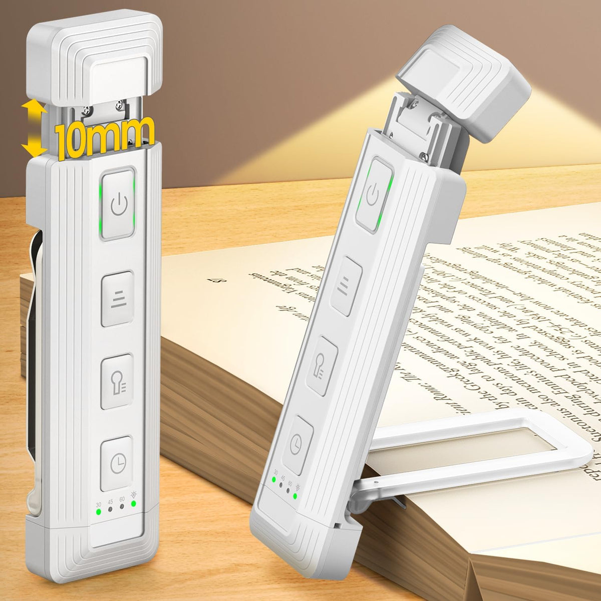Glocusent Extendable Book Light, Full-Page USB Rechargeable Reading Light