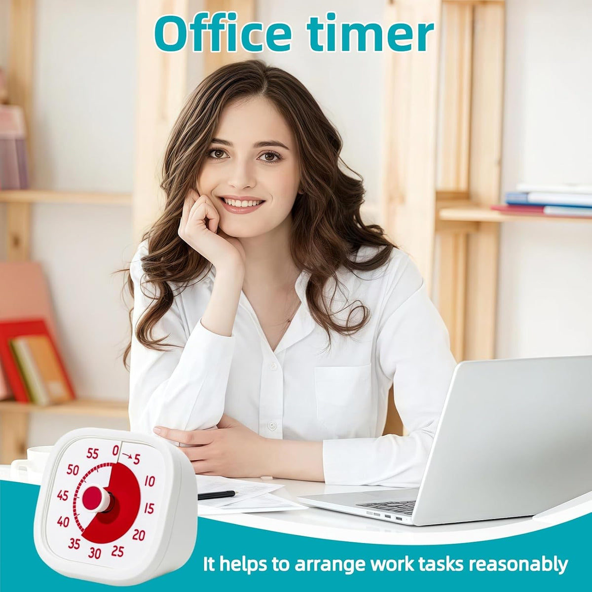 Visual Timer for Kids - 60 Minute Visual Kids Timer for Classroom Home Office, Countdown Timer for Cooking Teaching Working Meeting (Orange)