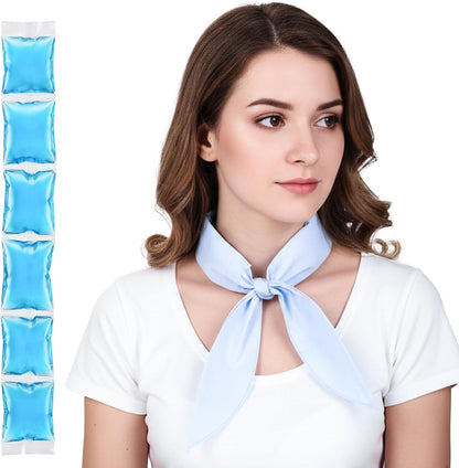 Cooling Towel with Soft Gel Ice Pack Inserts |Gel Ice Packs Reusable - Multi Purpose Compression Wrap - Neck, Legs, Arms, Shoulders - Ideal for Post Surgery, Migraines, Hiking and Injuries (Blue)