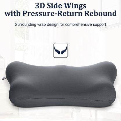 Lumbar Support Pillow for Office Chair Memory Foam Lumbar Cushion with Removable Cover Soft Back Support Pillow Suitable for Car, Couch, Gaming, Dark Blue
