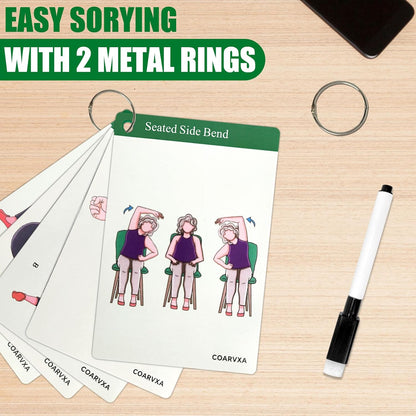 Bodyweight Workout Cards for Women & Men-50 Bodyweight Workout Cards，Includes 2 Rings& Dry-Erase for Easy Organization-Home, Gym or Studio (Bodyweight)