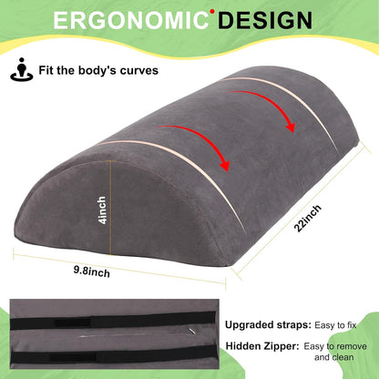 Recliner Foot Pillow, High-Resilience Foam Half-Moon Pillow for Sleeping | Soft and supportive for sleeping or reclining; supports legs, head, back and lumbar area while reducing heel pressure