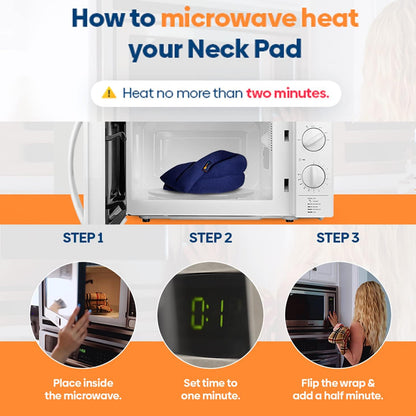 SunnyBay Microwave Heating Pad, Microwavable Heated Neck and Shoulder Wrap, Hands-Free Weighted Moist Hot or Cool Pack, Flaxseed Filling, 26 Inch Length, Navy