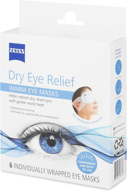 ZEISS Warm Eye Masks, 6 Count for Dry Eye Relief