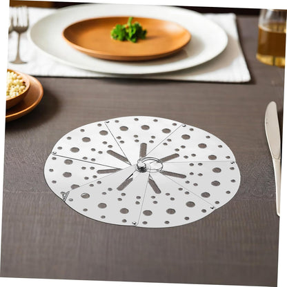 Adjustable Stainless Steel Kitchen Spill Stopper Cover, Multifunctional Anti-overflow Lid with Expandable Size for Household Cookware
