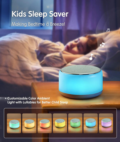 FamiSym Rechargeable White Noise Sound Machine Baby with Night Light