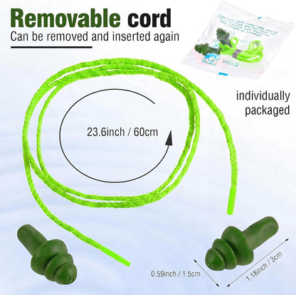 Tondiamo 200 Pairs Ear Plug Bulk with Cord Reusable Silicone, Fresh