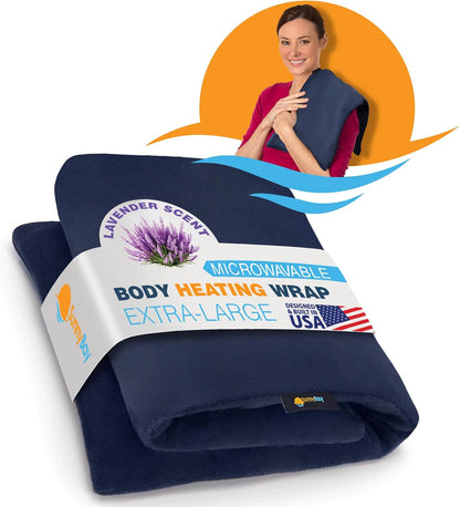 SunnyBay Extra Large Heating Pad, 10x24 inch, 2.8 lb, Navy Blue