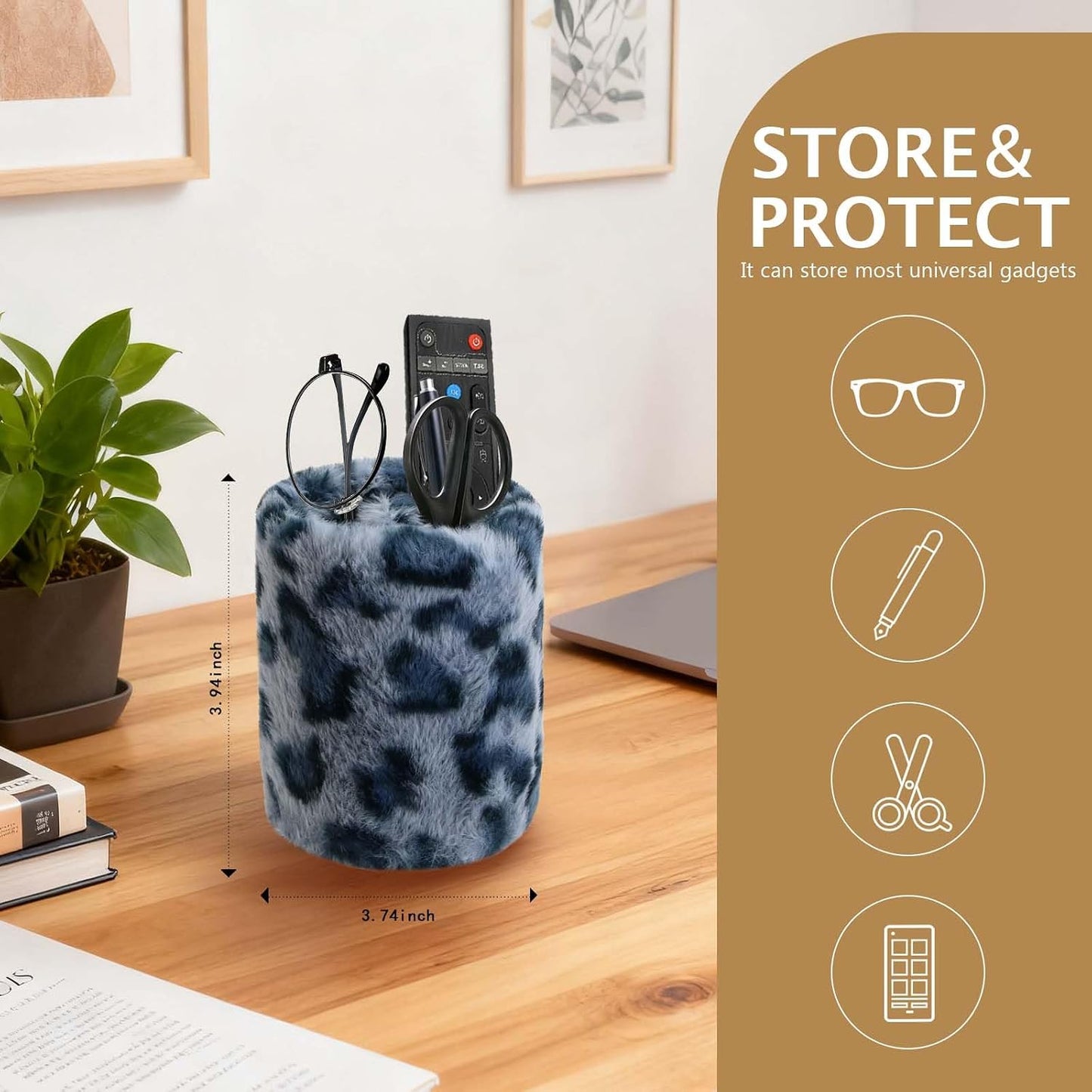 Eyeglass Holder for Nightstand,Anti-scratch Plush Eyeglass Stand Glasses Holders for Office Desk Organizer