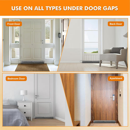 Weighted Door Draft Stopper, Grey, 32inch | Under Door Noise Blocker, Front Door Insulation, Weatherproof Strip, Energy Efficient