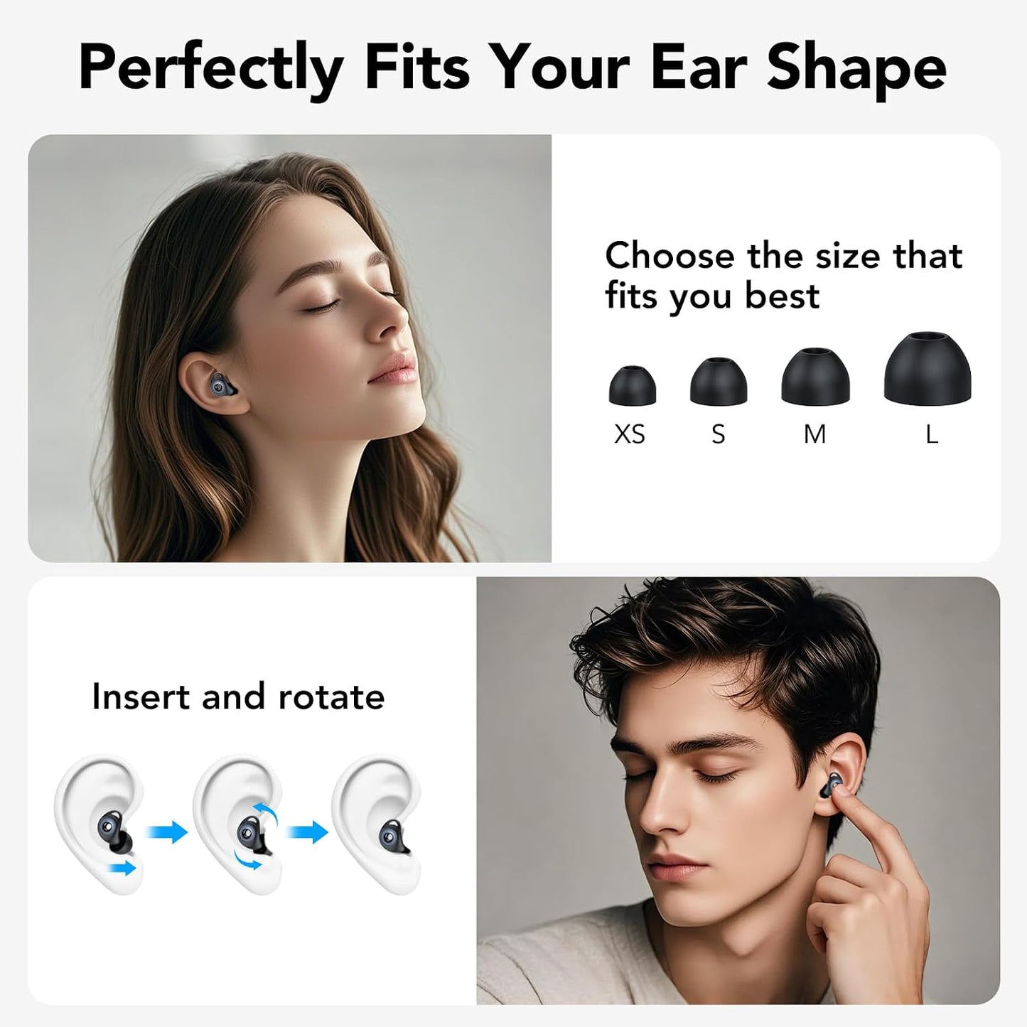 Ear Plugs for Concert,Noise Cancelling Silicone Earplugs for Noise Reduction & Snoring, Concerts,45 dB,Ear Plugs for Sleep, Soft Earplugs Reusable Concert Ear Plug,Hearing Protection with 8 Earpieces