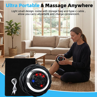 Upgraded 4-Gear Vibrating Lacrosse Ball Massage Ball Therapy | Rechargable Massage Vibrating ball for Fitness Training Therapy Relaxation