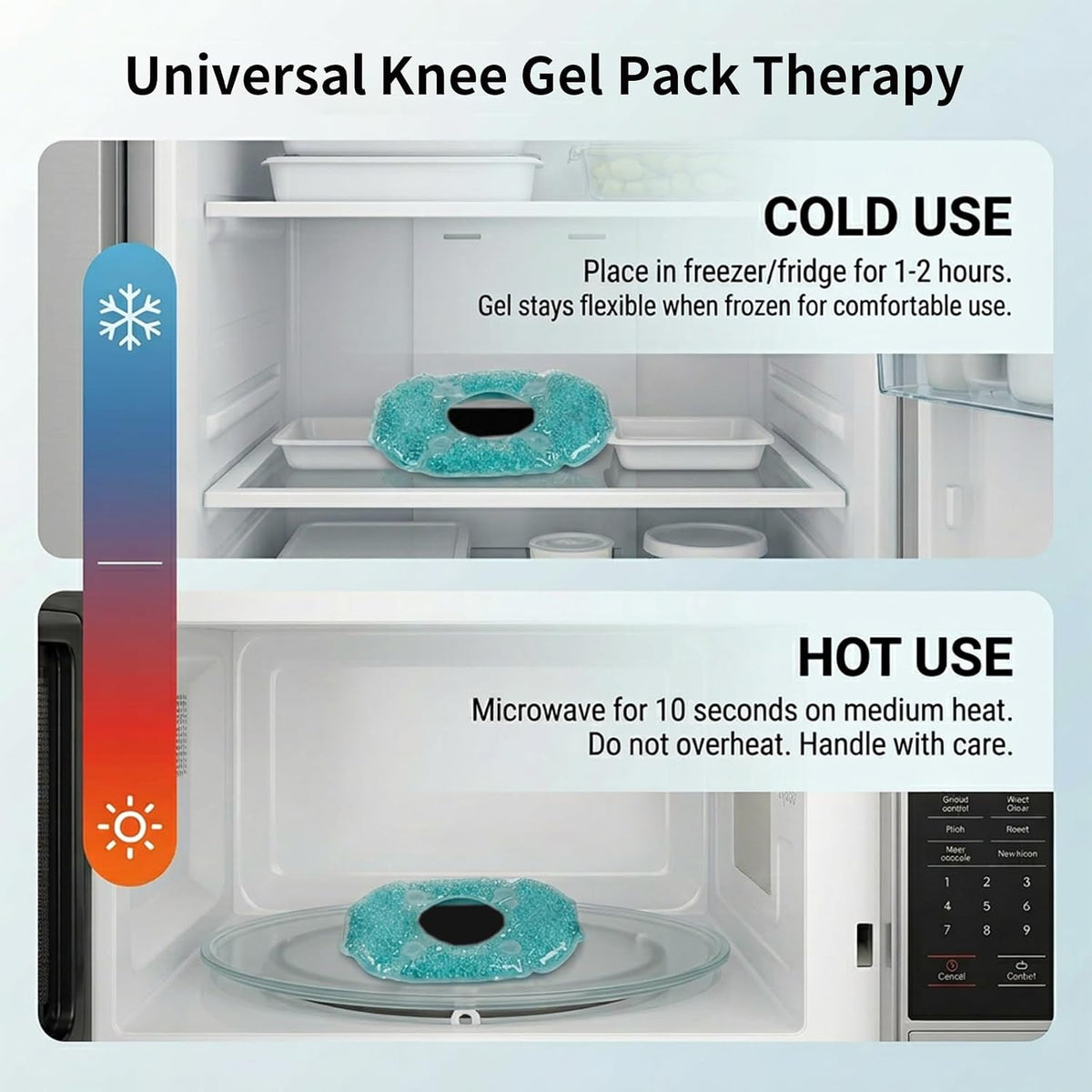 Coldcool Knee Ice Pack Reusable Gel Wrap for Pain Relief & Post-Surgery Recovery - Hot & Cold Therapy for Arthritis, Sports Injuries (2 Pack)