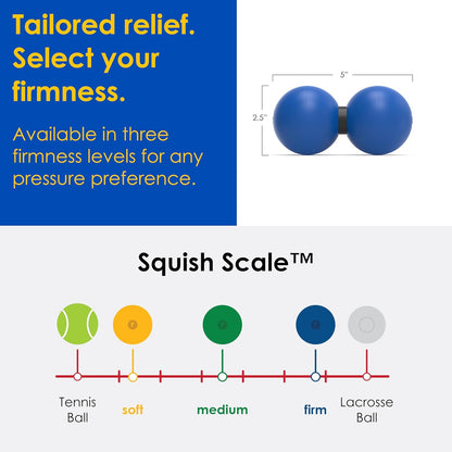 2-in-1 Medium Peanut & Lacrosse Ball Roller | Deep Tissue Massage Tool for Fascia, Plantar Fasciitis, Hips & Back | Mobility & Recovery Roller | Compact, Travel-Friendly, Pilates & Therapy Ready