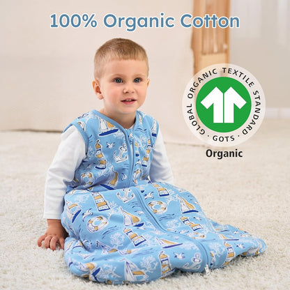 Yoofoss Baby Sleep Sack 0-6 Months Wearable Blanket for Babies 100% Organic Cotton 2-Way Zipper TOG 0.5 Toddler Sleeping Sack 3 Pack, Sleep Sacks