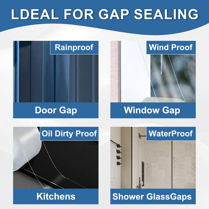 FOURGUN Window Sealing Tape 2IN x 33 FT Draft Isolation No Residue Removable Adhesive Waterproof Windows Doors Shower Glass AC Units Ideal for Winter Seal & Summer Cold Air Loss Prevention