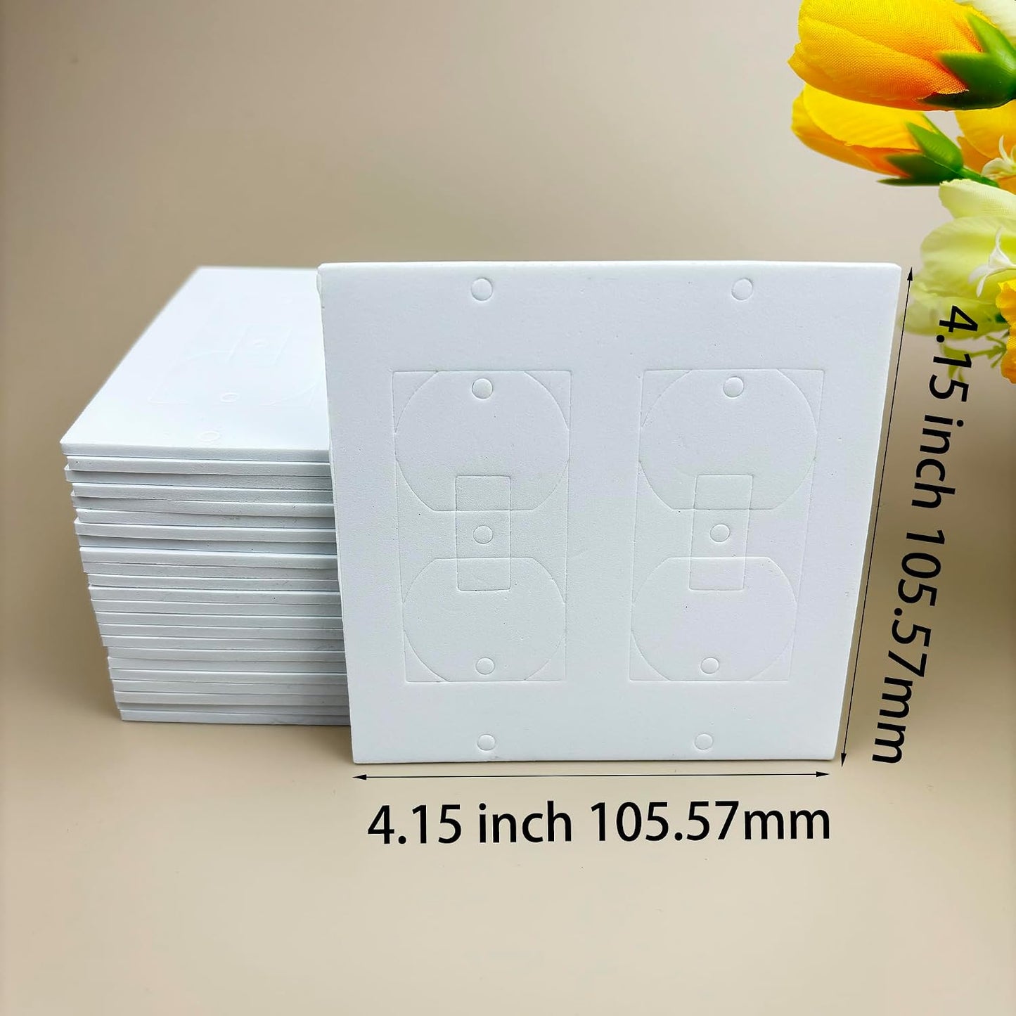 30 PCS Electrical Outlet Insulation Pads, Wall Plate Outlet Sealers, 3mm Extra Thick 2-Gang Outlet Insulators Draft Sealers for Light Switch Covers, White