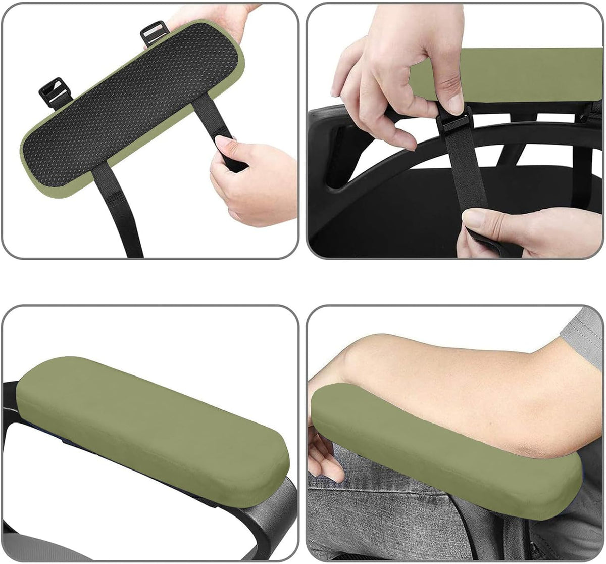 MOSISO Chair Armrest Pads, Home/Office Chair Arm Rest Covers, Black