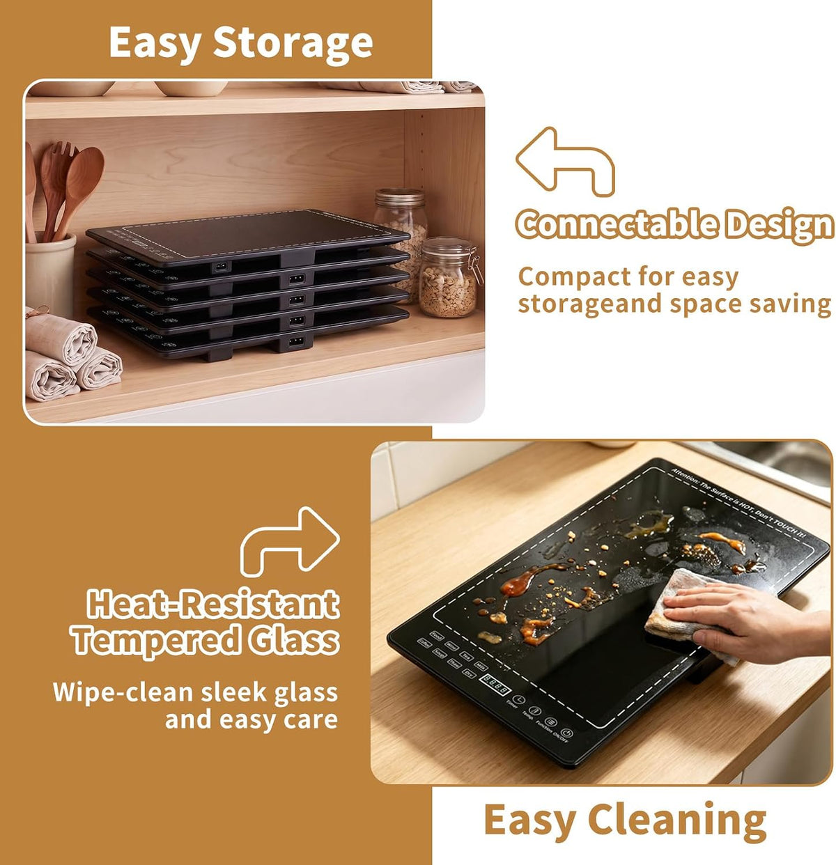 Electric Warming Tray 5-in-1 Food Warmers for Parties Buffet with 10 Temp & 24H Timer,41" x 15" Glass Warming Mat for Food Modular Warmers for Food Trays Buffet, for Family Women