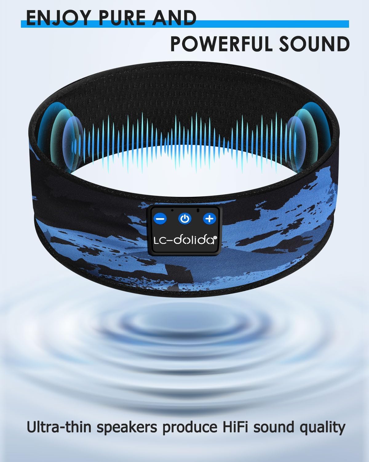 LC-dolida Sleep Headphones Headband Bluetooth 5.4, Sports Headband Earphones Wireless with Speaker Microphone USB C for Women Sleeping Gift Workout Jogging Yoga Insomnia Travel Meditation, Butterfly