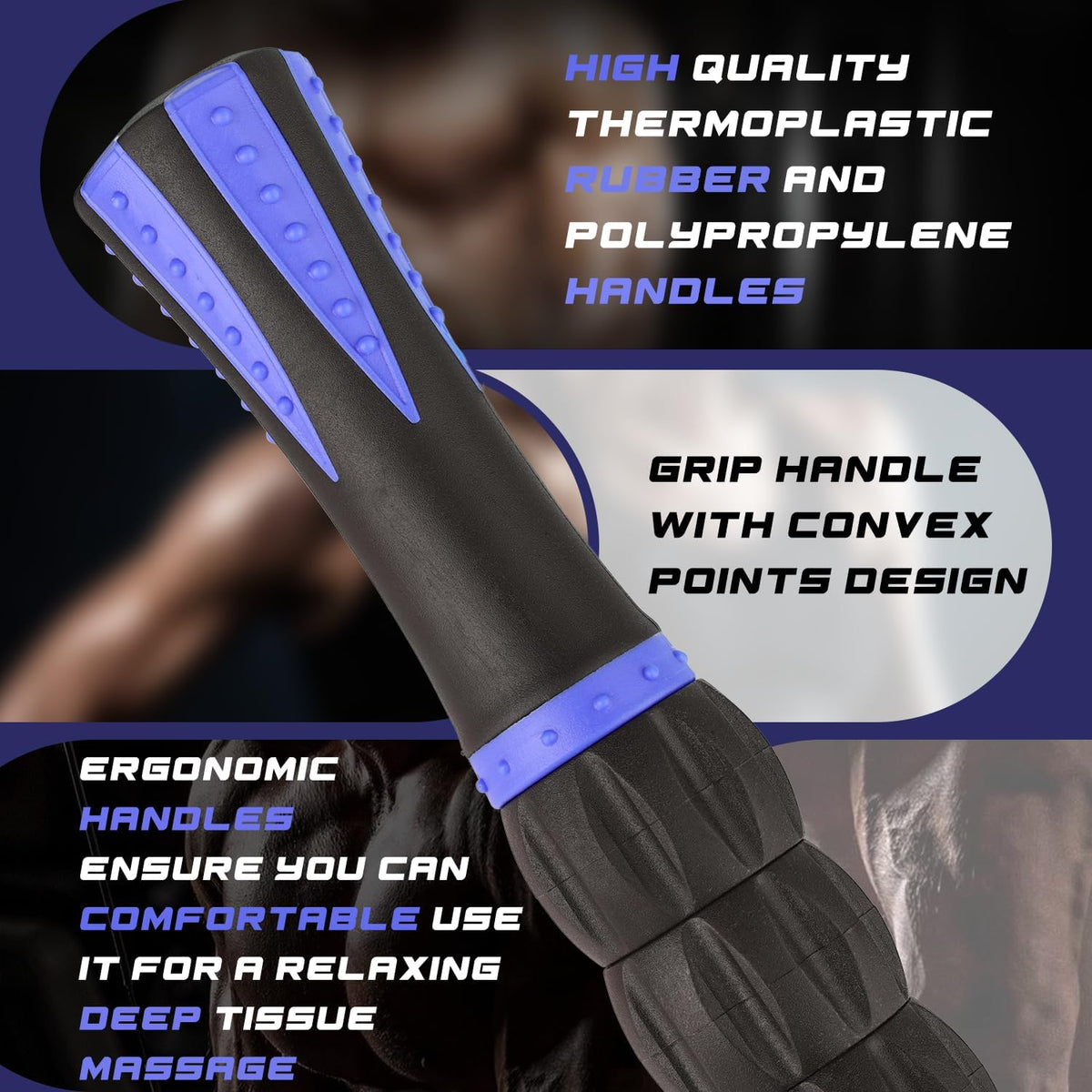 Massage Roller Stick,Muscle Roller Stick for Athletes,Liposuction Massage Roller for Lymphatic Drainage, for Relief Muscle Soreness, Trigger Points, Help Runner Legs, Back Recovery