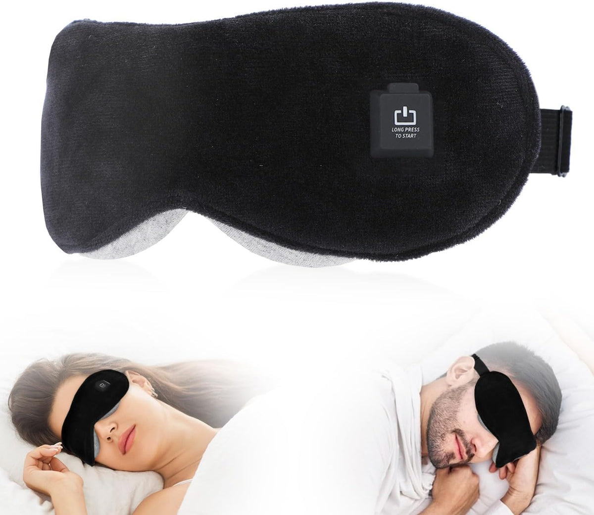 Heated Eye Mask for Dry Eyes, Stye Relief and Improved Sleep - Cordless Rechargeable Warm Compress with Graphene Heating, 3 Temp Settings, Auto Shut-Off, Washable Sleep Mask for Travel