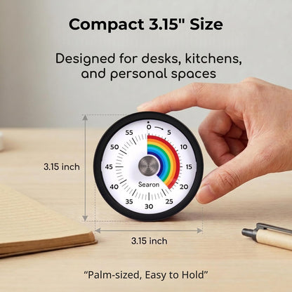 Searon Magnetic Visual Classroom Timer for Teachers, 60-Minute Countdown | No-Tick with Sound or Silent LED Alert, Pause, Magnet/Stand/Hang for Reading, Small Groups & Classroom Routines
