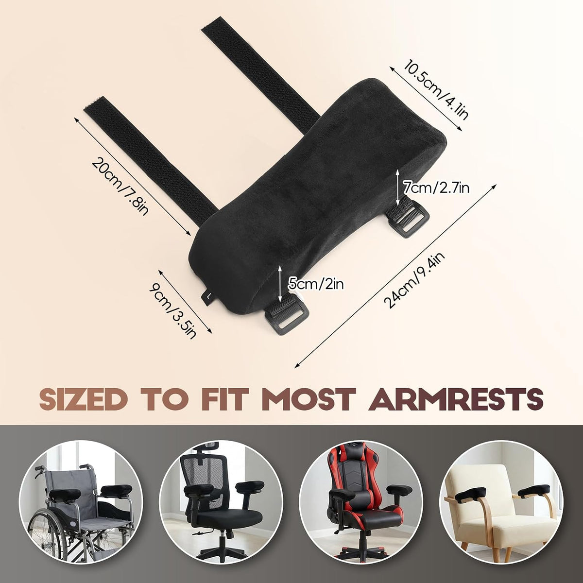 Chair Arm Pads for Office, Wheelchair and Gaming