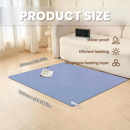 Heated Floor Mats Under Desk, 55" x 79" Heated Foot Warmer