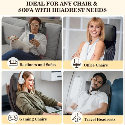 Recliner Headrest Pillow, Adjustable Comfort Neck & Head Support Pillow
