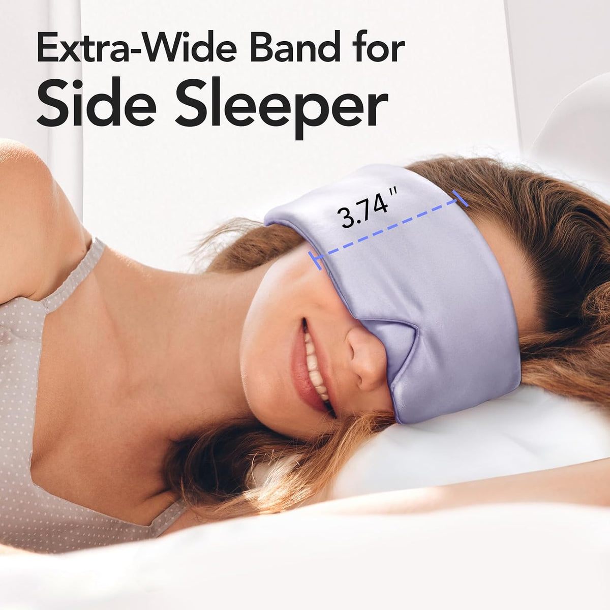 LitBear Silk Sleep Mask for Side Sleeper, Travel, Airplane, Jet Black