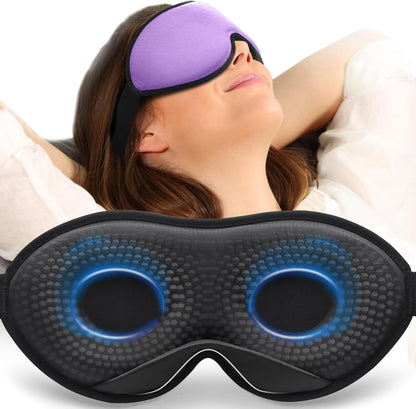 MABAO Weighted Sleep Mask, 100% Blackout Blindfold for Sleeping, Black | 3D Contoured for Lash Extension, Zero Eye Pressure for Women Men, Memory Foam Cover, Soft Gentle Pressure, Blindfold, Travel