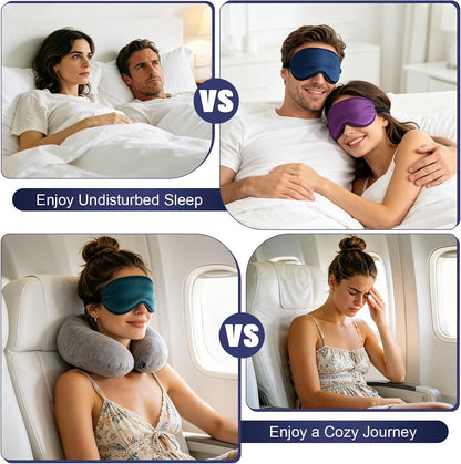 5P Silk Sleep Mask, 5-Color Eye Mask for Sleep with Adjustable Strap