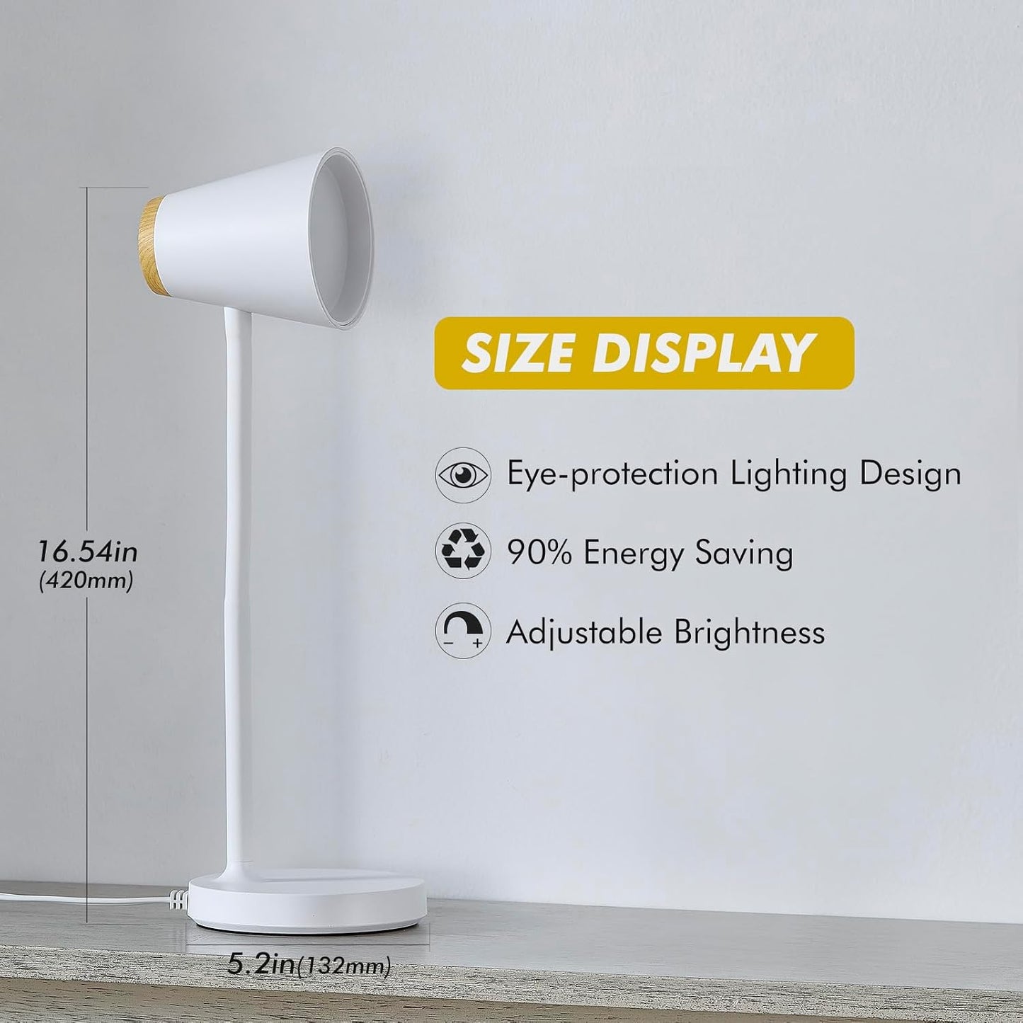 EJIAXIN Clip on Desk Lamp for Home Office - Small LED Touch Dimmable Reading Light for College Dorm Room - Adjustable Flexible Gooseneck Clamp Light Table Lamp for Bedside Bedroom Bed Headboard White