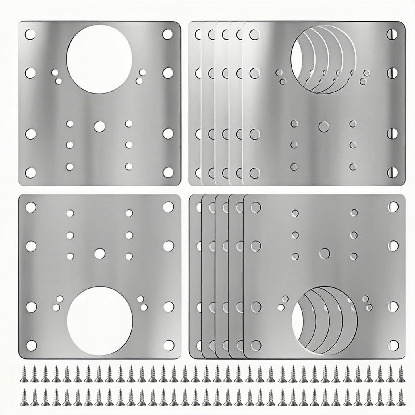 6PCS Upgraded Cabinet Hinge Repair Plate Kit FOGZUVR Fix Loose Cabinet Door | 100K Cycle Durability Door Hinge Mounting Plate Stainless Steel Rustproof Large for Cupboard Doors Easy Install with Screws