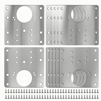6PCS Upgraded Cabinet Hinge Repair Plate Kit FOGZUVR Fix Loose Cabinet Door | 100K Cycle Durability Door Hinge Mounting Plate Stainless Steel Rustproof Large for Cupboard Doors Easy Install with Screws