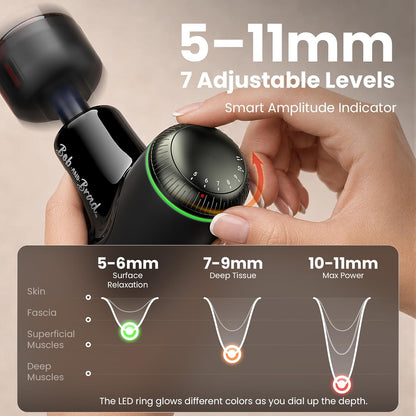 BOB AND BRAD Q2 Mini Massage Gun, Pocket-Sized Deep Tissue Massager Gun, Portable Percussion Muscle Massager Gun, Ultra Small & Quiet Muscle Massage Gun for Muscle Recovery with Carry Case
