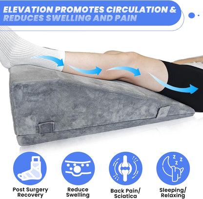 2 Adjustable Arc-Designed Leg Elevation Pillow for After Surgery – Knee Replacement Recovery Aid, Bone Foam Knee Surgery Pillow for Hip & Ankle Pain Relief