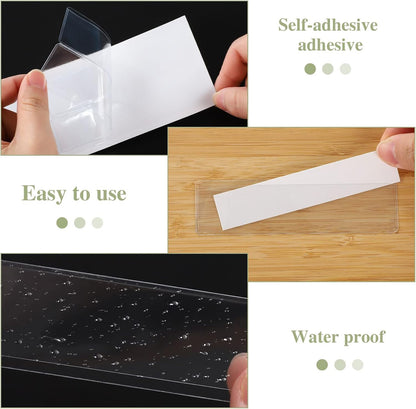36 Pack 3" x 5" Adhesive Index Card Holders Clear PVC Label Holders | Top-loading label pockets, removable adhesive, clear PVC, for bins, shelves, totes, library and office use