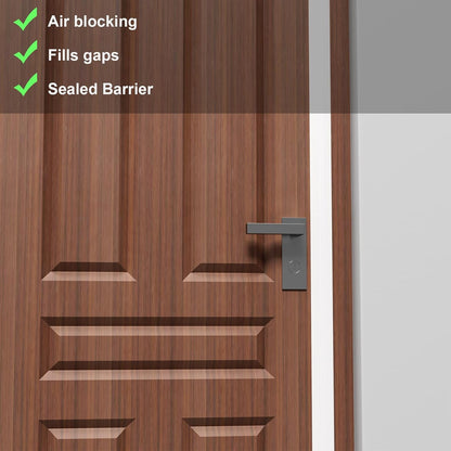 Elvone T-Shaped Weather Stripping Seal, Clear Silicone, 1.97 in x 20 ft | Flexible door seal strip covers door, window, and bathroom gaps; peel-and-stick design helps reduce drafts