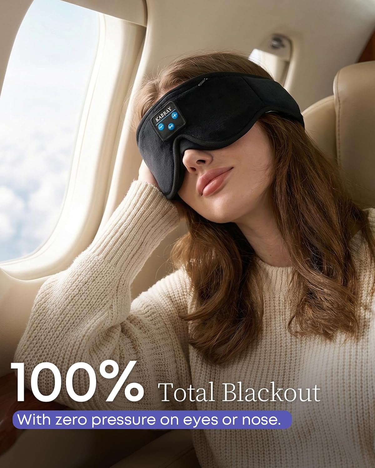 Sleep Mask Bluetooth Sleeping Headphones, 3D Contoured Gentle Pressure Sleep Mask Headphones Wireless with Ultra-Thin HD Stereo Speakers,Perfect for Side Sleepers,Naps,Yoga, Air Travel,Cool Gadgets