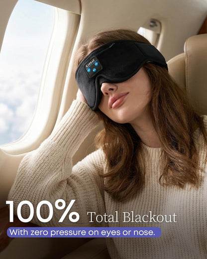 Sleep Mask Bluetooth Sleeping Headphones, 3D Contoured Gentle Pressure Sleep Mask Headphones Wireless with Ultra-Thin HD Stereo Speakers,Perfect for Side Sleepers,Naps,Yoga, Air Travel,Cool Gadgets