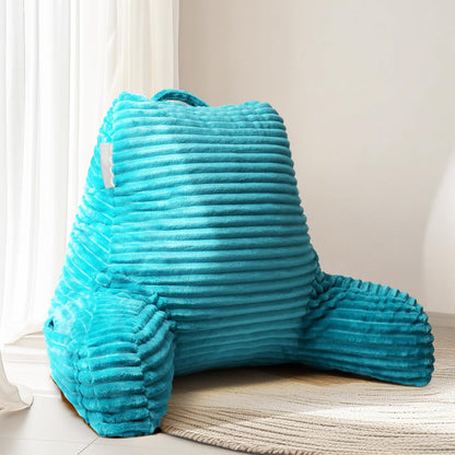 Hearth & Harbor Reading Pillow for Bed Adult – Back Pillow for Sitting in Bed, Standard Bed Pillows for Sitting Up in Bed, Foam Bed Chair Pillow, Stone Blue Bed Rest Pillow