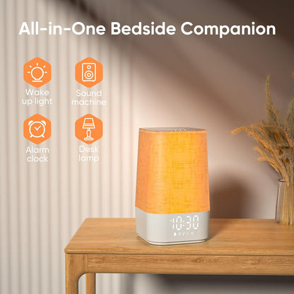 Sunrise Alarm Clock with Sound Machine, 30 Soothing Sounds, Gentle Wake Up