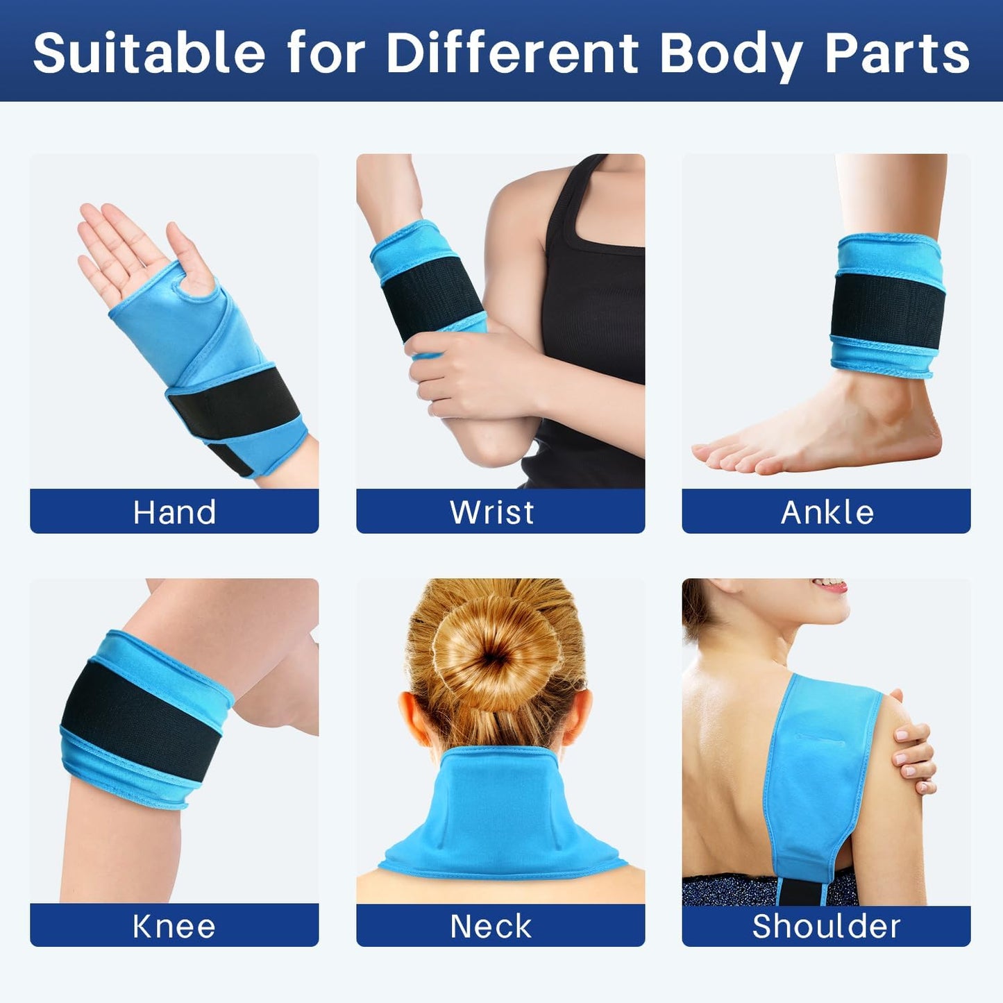 Wrist Ice Pack Wrap for Carpal Tunnel, Gel Ice Packs for Injuries Reusable | for Wrist Hand Foot Ankle Knee Leg Pain Relief, Hot Cold Compress Therapy Bandage Surgery Recovery Gifts Men Women