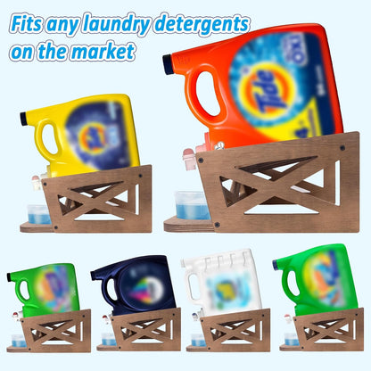 Laundry Detergent Holder,Can Hold 2 Bottles of Laundry Detergent,Holds up to 35 lbs.Wooden,Retro,Honourable (material:plywood)