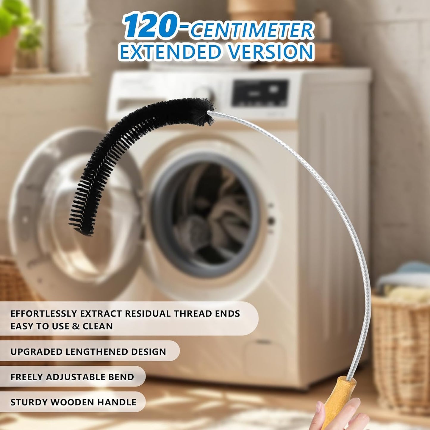 Dryer Lint Brush Vent Cleaner Lint Trap Cleaning Tool Dryer Vent Brush Long Flexible with Wood Handle 27.95Inches Medium Size for Dryer Vent Cleaning DIY Enthusiasts Homeowners (1, PCS)