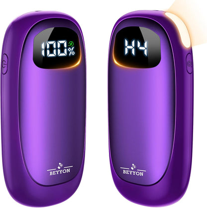 Hand Warmers Rechargeable-Electric Hand Warmers, Max 16 Hrs Warmth Up to 127℉, LED Display & Flashlight, Dual-Side Heating Portable Heater for Golf Hunting Camping for Men Women, Valentine's Day Gifts