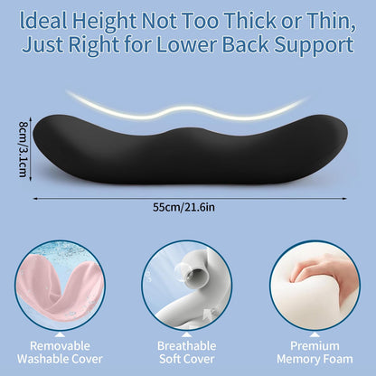 GDLKPS Sleep Lumbar Support Pillow is Used to Relieve Low Back Pain.Memory Foam Back Wedge Bolster Pillow for Side Sleepers for Car, Bed, Chair, Sofa Lower Back Pillow for Sleeping (Pink) (Pink)